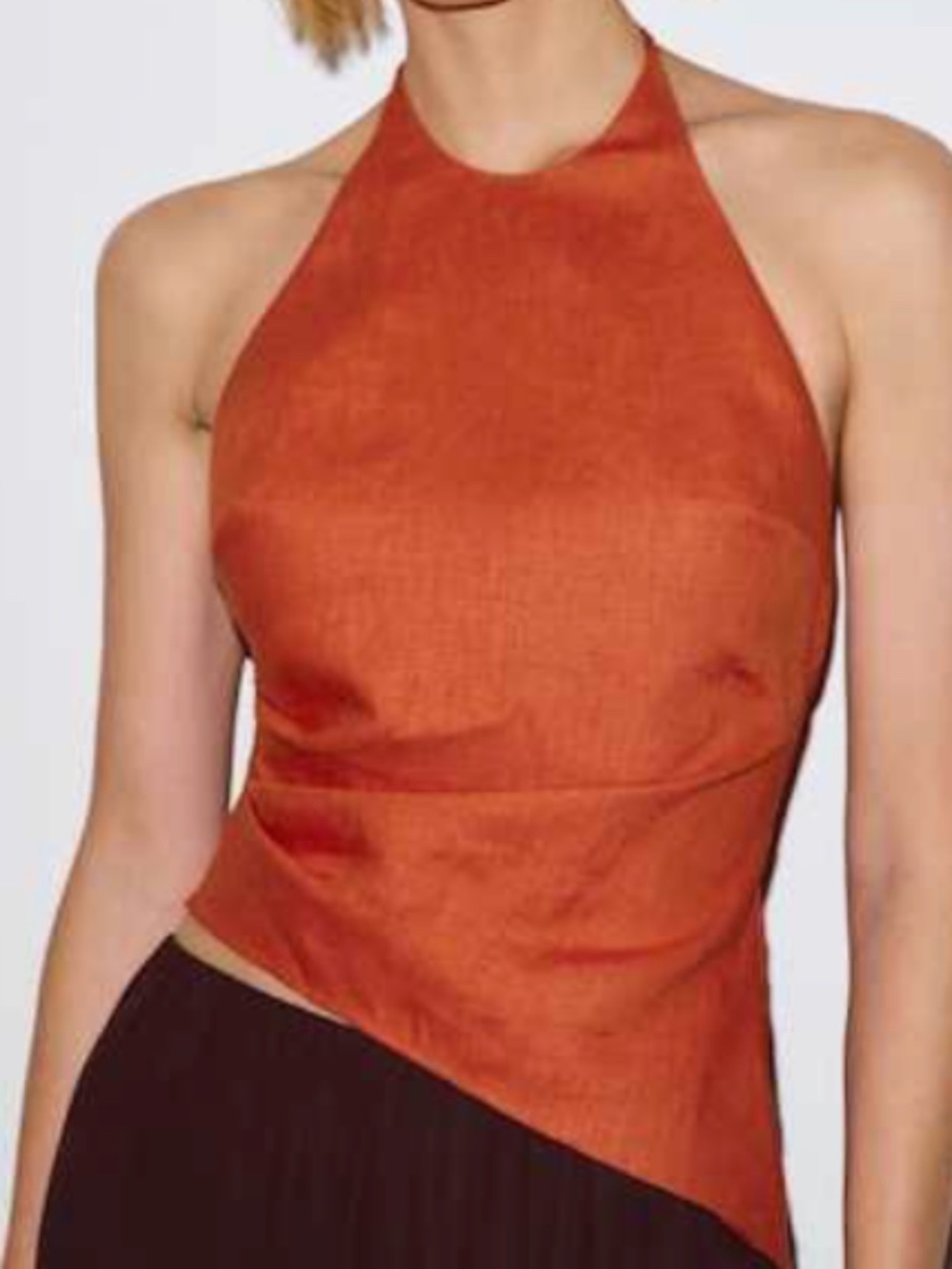 Reformation Reese Linen Top. Chili Mango Size 8. NWOT